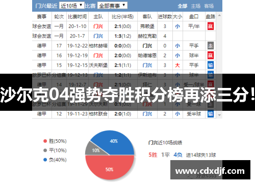 沙尔克04强势夺胜积分榜再添三分！